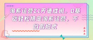 淘系运营21天速成班,0基础轻松搞定淘系运营,不做假把式-第一资源网