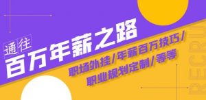 通往百万年薪之路·陪跑训练营:职场外挂/年薪百万技巧/职业规划定制/等等-第一资源网