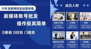 新媒体账号批发,操作极其简单,0基础0经验门槛低【揭秘】-第一资源网