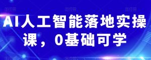 AI人工智能落地实操课,0基础可学-第一资源网