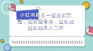 小红书每日一题最新玩法,涨粉起号快,复制粘贴就能月入几千【揭秘】-第一资源网