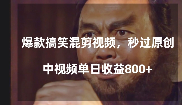 爆款搞笑混剪视频，百分百过原创，单日中视频播放收益800+【揭秘】-第一资源网