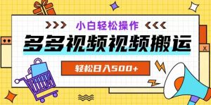 多多视频项目新手小白操作,轻松日入500+【揭秘】-第一资源网
