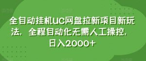 全自动挂机UC网盘拉新项目新玩法,全程自动化无需人工操控,日入2000+【揭秘】-第一资源网