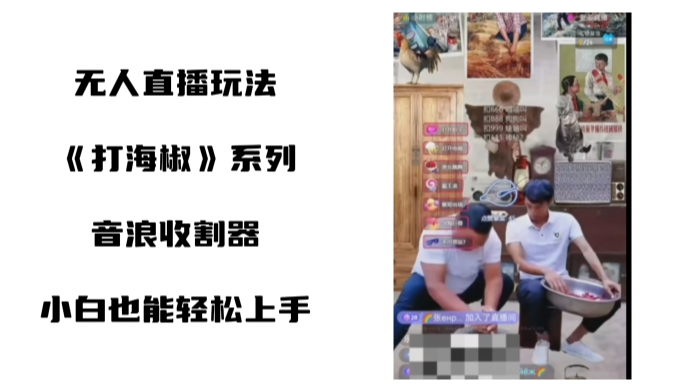 打海椒无人直播整蛊项目，小白轻松上手撸音浪收割器-第一资源网