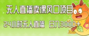 2024最新玩法无人直播卖课风口项目,全天无人直播,小白轻松上手【揭秘】-第一资源网