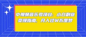 中视频音乐号项目:小白副业变现指南,月入过W不是梦【揭秘】-第一资源网