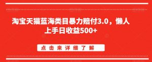 淘宝天猫蓝海类目暴力赔付3.0,懒人上手日收益500+【仅揭秘】-第一资源网