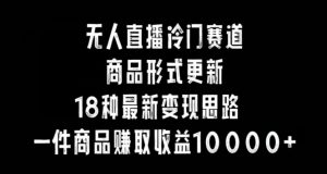 无人直播冷门赛道,商品形式更新,18种变现思路,一件商品赚取收益10000+【揭秘】-第一资源网