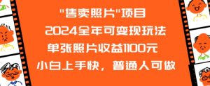 2024全年可变现玩法”售卖照片”单张照片收益1100元小白上手快,普通人可做【揭秘】-第一资源网