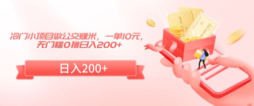 冷门小项目做公交赚米，一单10元，无门槛0撸日入200+【揭秘】-第一资源网
