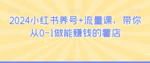 2024小红书养号+流量课,带你从0-1做能赚钱的薯店-第一资源网