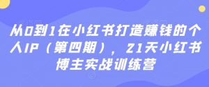 从0到1在小红书打造赚钱的个人IP(第四期),21天小红书博主实战训练营-第一资源网