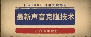 最新声音克隆技术,有手就行,自用变现都可,日入300+【揭秘】-第一资源网