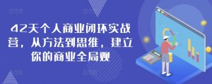 42天个人商业闭环实战营,从方法到思维,建立你的商业全局观-第一资源网