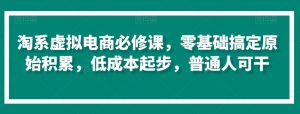 淘系虚拟电商必修课,零基础搞定原始积累,低成本起步,普通人可干-第一资源网