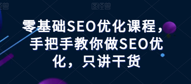 零基础SEO优化课程，手把手教你做SEO优化，只讲干货-第一资源网
