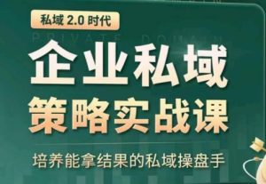 私域2.0:企业私域策略实战课,培养能拿结果的私域操盘手-第一资源网
