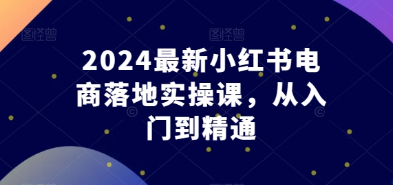 2024最新小红书电商落地实操课，从入门到精通-第一资源网