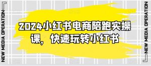 2024小红书电商陪跑实操课,快速玩转小红书,超过20节精细化课程-第一资源网