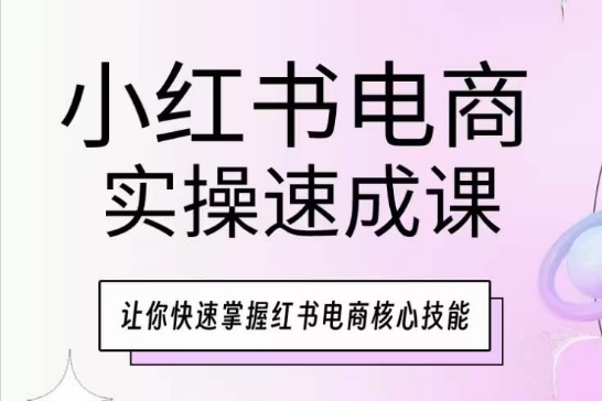 小红书电商实操速成课，让你快速掌握红书电商核心技能-第一资源网
