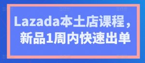 Lazada本土店课程,新品1周内快速出单-第一资源网