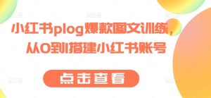 小红书plog爆款图文训练,从0到1搭建小红书账号-第一资源网