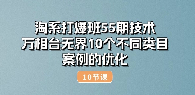 淘系打爆班55期技术：万相台无界10个不同类目案例的优化(10节)-第一资源网