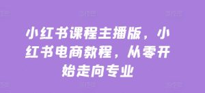 小红书课程主播版,小红书电商教程,从零开始走向专业-第一资源网