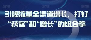 引爆流量全渠道增长,打好“获客”和“增长”的组合拳-第一资源网