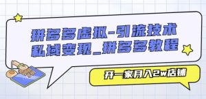 拼多多虚拟-引流技术与私域变现_拼多多教程:开一家月入2w店铺-第一资源网