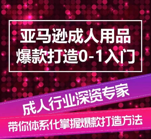 亚马逊成人用品爆款打造0-1入门，系统化讲解亚马逊成人用品爆款打造的流程-第一资源网