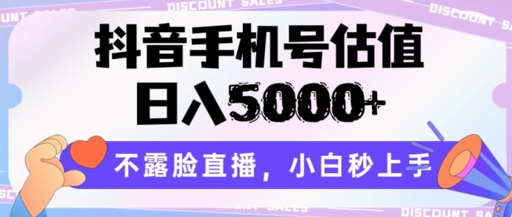 抖音手机号估值，日入5000+，不露脸直播，小白秒上手【揭秘】-第一资源网