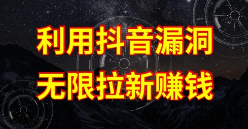 利用抖音链接漏洞，无限拉新赚钱【漏洞原理+操作流程】【揭秘】-第一资源网