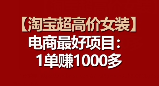 【淘宝超高价女装】电商最好项目：每一单都是高利润-第一资源网