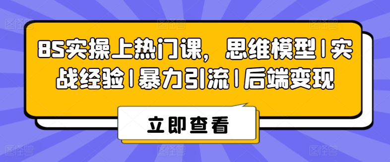 8S实操上热门课，思维模型|实战经验|暴力引流|后端变现-第一资源网