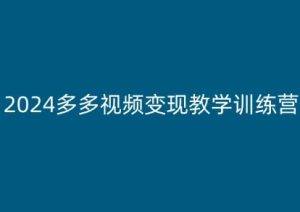 2024多多视频变现教学训练营,新手保姆级教程,适合新手小白-第一资源网