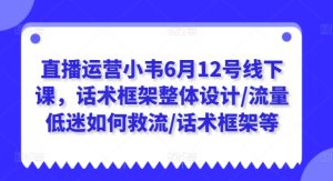 直播运营小韦6月12号线下课,话术框架整体设计/流量低迷如何救流/话术框架等-第一资源网