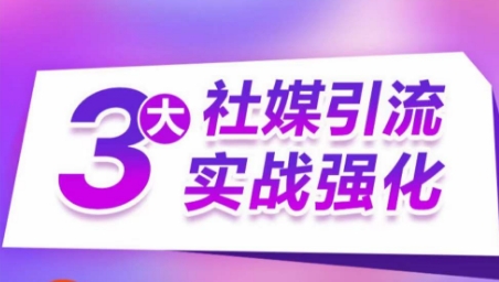 3大社媒引流实战强化，多渠道站外引流，高效精准获客，订单销售额翻倍增长-第一资源网