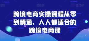 跨境电商实操课程从零到精通,人人都适合的跨境电商课-第一资源网