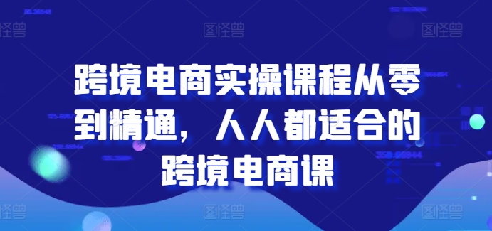 跨境电商实操课程从零到精通，人人都适合的跨境电商课-第一资源网