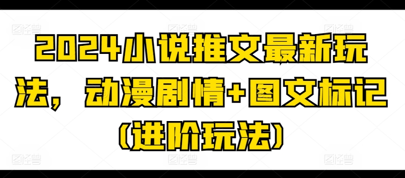 2024小说推文最新玩法，动漫剧情+图文标记(进阶玩法)-第一资源网