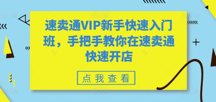 速卖通VIP新手快速入门班，手把手教你在速卖通快速开店-第一资源网