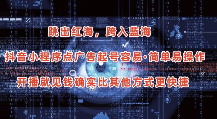抖音小程序点广告项目，起号容易，简单易操作，开播就见有收益【揭秘】-第一资源网
