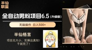 男粉项目6.5升级版,全自动男粉项目,日收入1K+【揭秘】-第一资源网