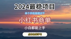 2024最稳蓝海项目,小红书商单项目,没有之一【揭秘】-第一资源网