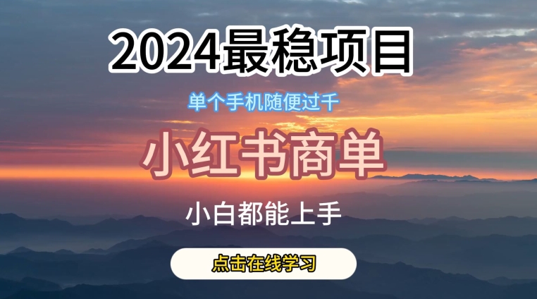 2024最稳蓝海项目，小红书商单项目，没有之一【揭秘】-第一资源网