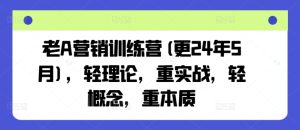 老A营销训练营(更24年5月),轻理论,重实战,轻概念,重本质-第一资源网