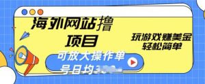 海外网站撸金项目,玩游戏赚美金,轻松简单可放大操作,单号每天均一两张【揭秘】-第一资源网