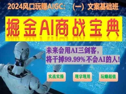 掘金AI商战宝典初级班：如何用AI做文案(实战实操 现学现用 玩赚超值)-第一资源网